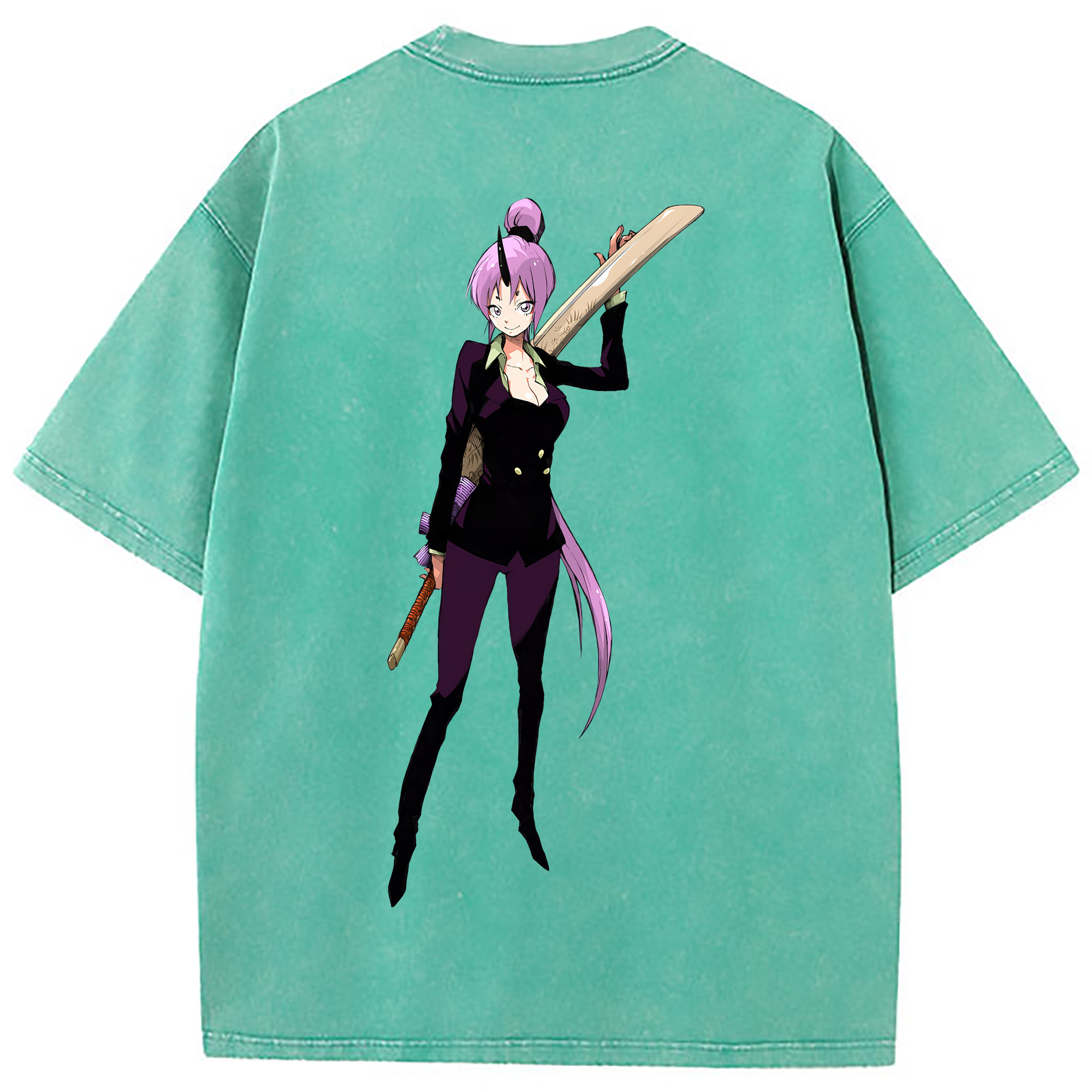 （画像用） 転スラ Regarding Reincarnated to Slime 綿100% ヴィンテージ風 半袖Tシャツ（背面プリント）